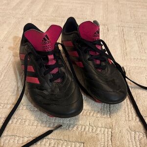 Adidas Black and Pink Sports Cleats